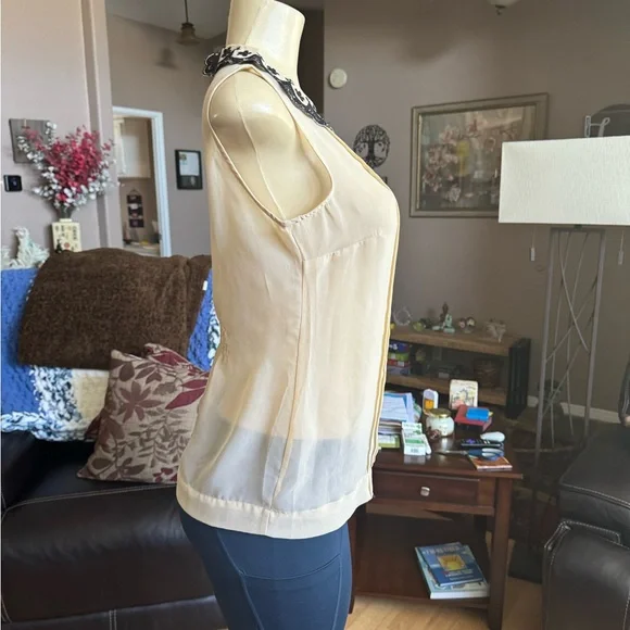 Charlotte Russe black & beige sheer sleeveless blouse-size M - Picture 7 of 9